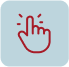 Ícone de mão tocando/clicando.